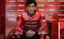 Marquez nel box Ducati Lenovo